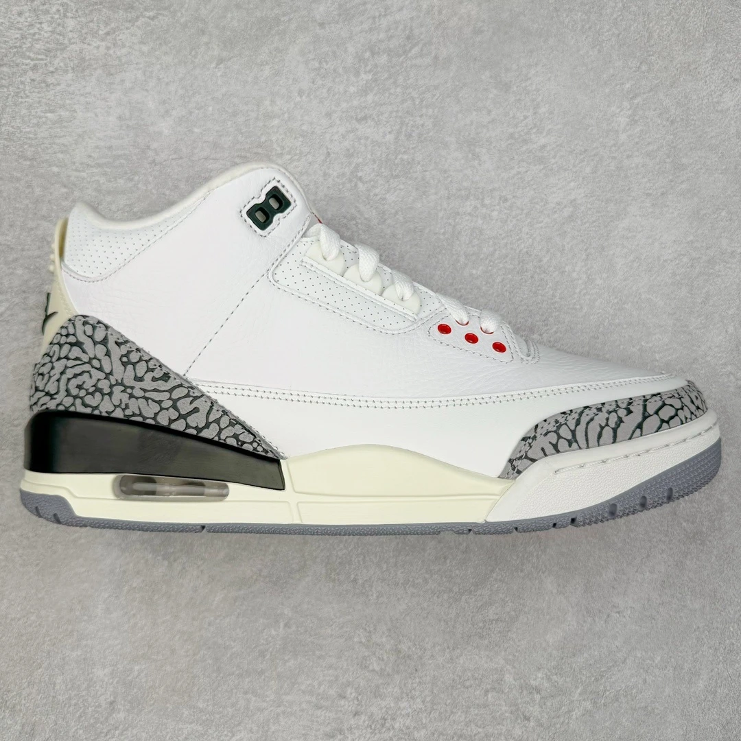 Air Jordan 3 "White Red" Premium Sneakers