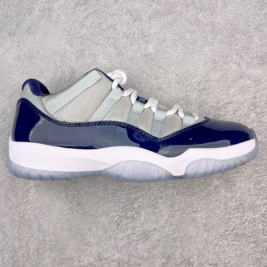 Air Jordan 11 Low "White, Navy Blue & Purple" Premium Sneakers