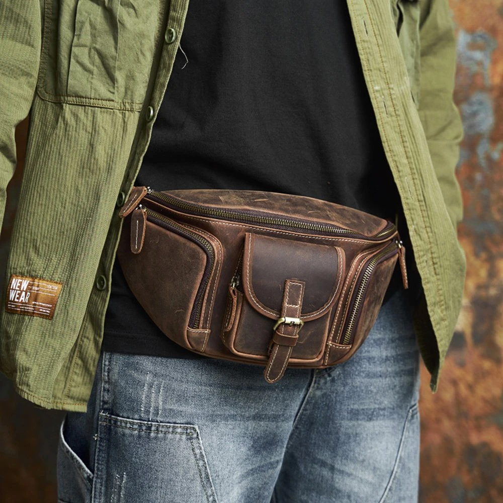 Men's Genuine Leather Chest Bag