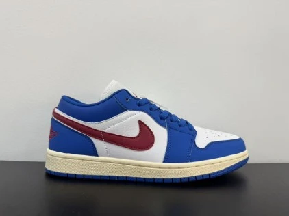 Nike Blue, White & Red Low-Top Basketball Sneakers – Premium Retro Streetwear Shoes