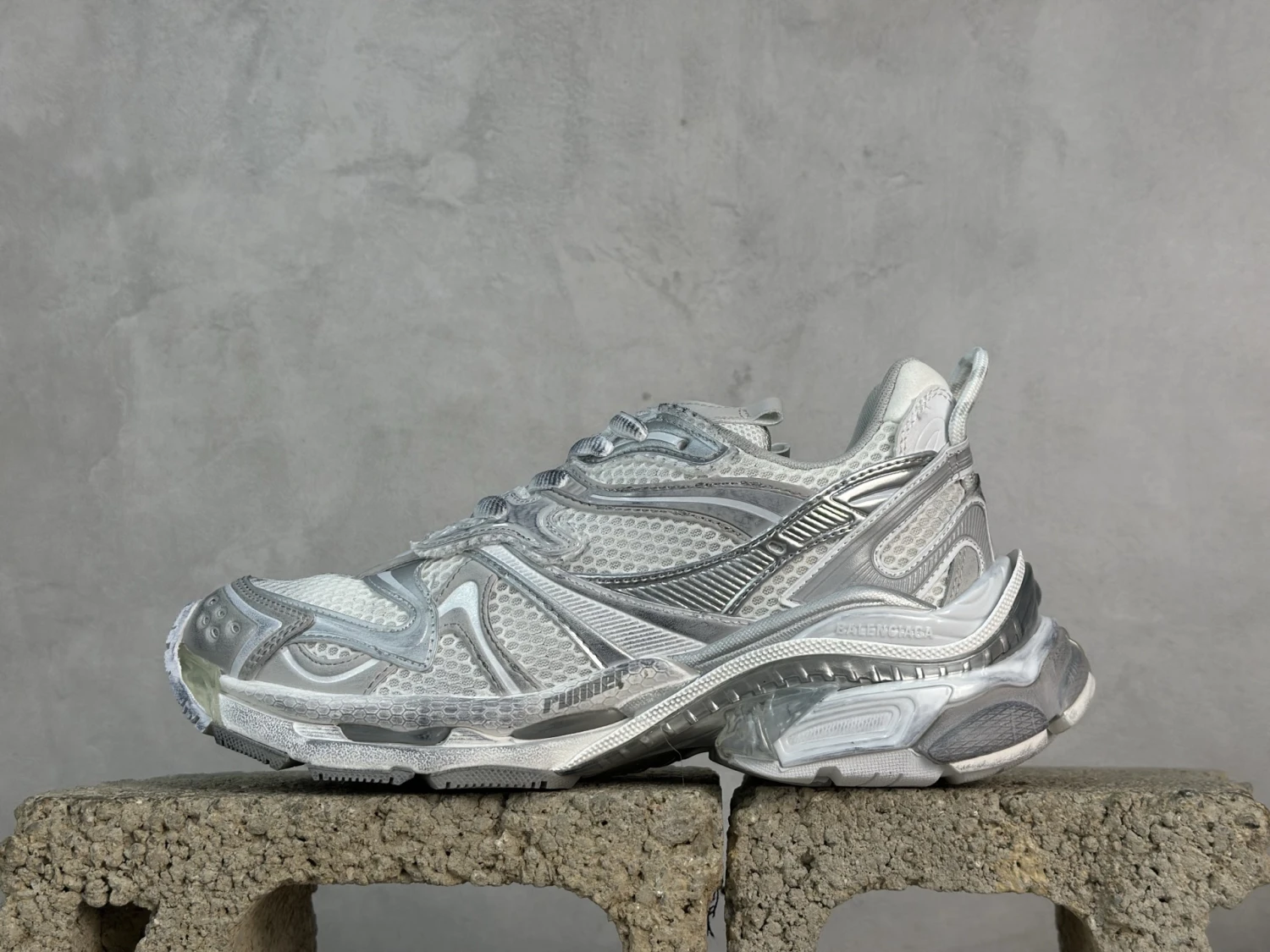 Balenciaga Runner White Silver Luxury Designer Sneaker