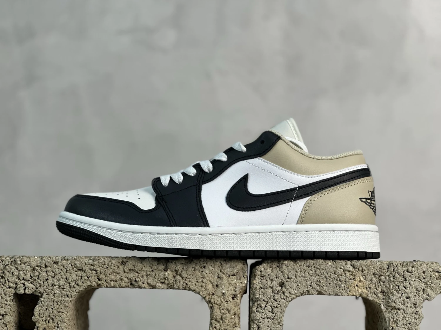 Air Jordan Low – Black, White & Bone Beige Sneakers