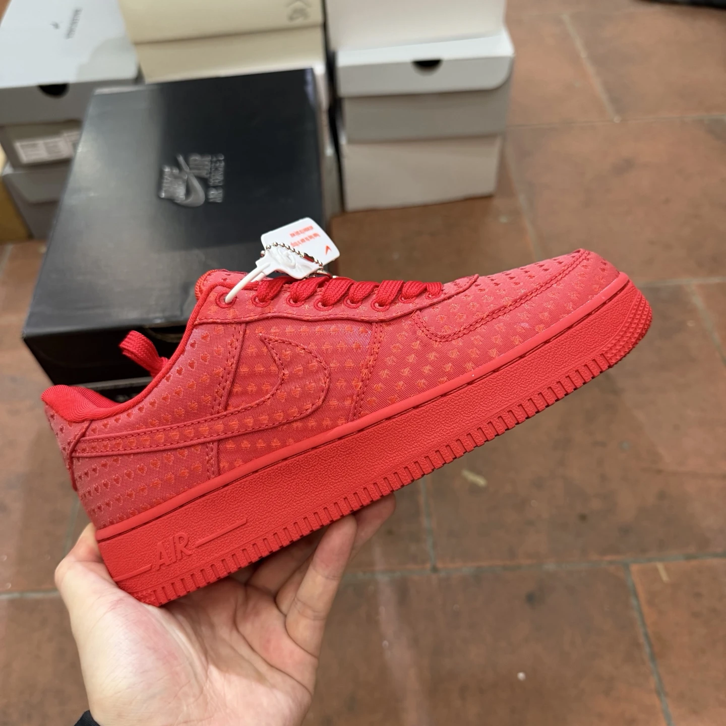 Nike Air Force 1 Low Valentine's Edition Sneakers – Triple Red