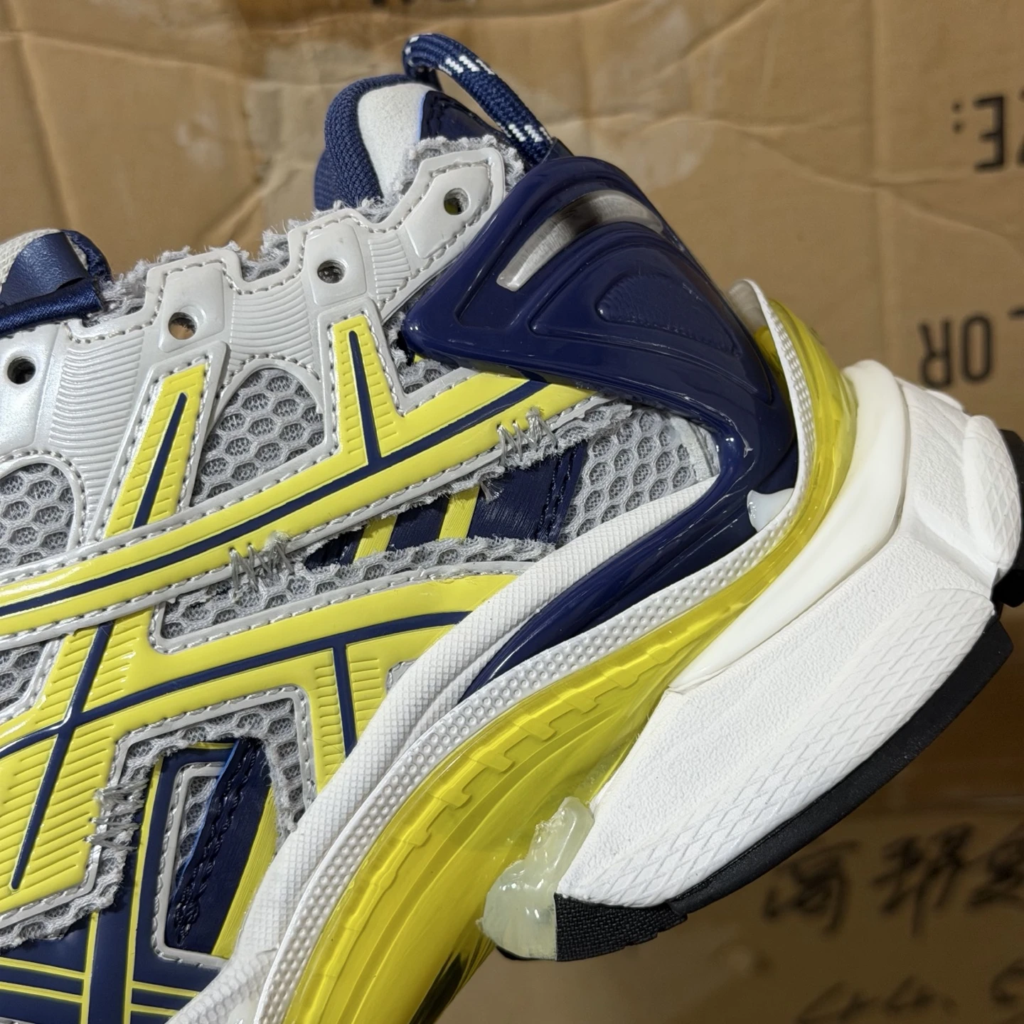 Balenciaga Track Sneaker – White, Navy & Neon Yellow Edition