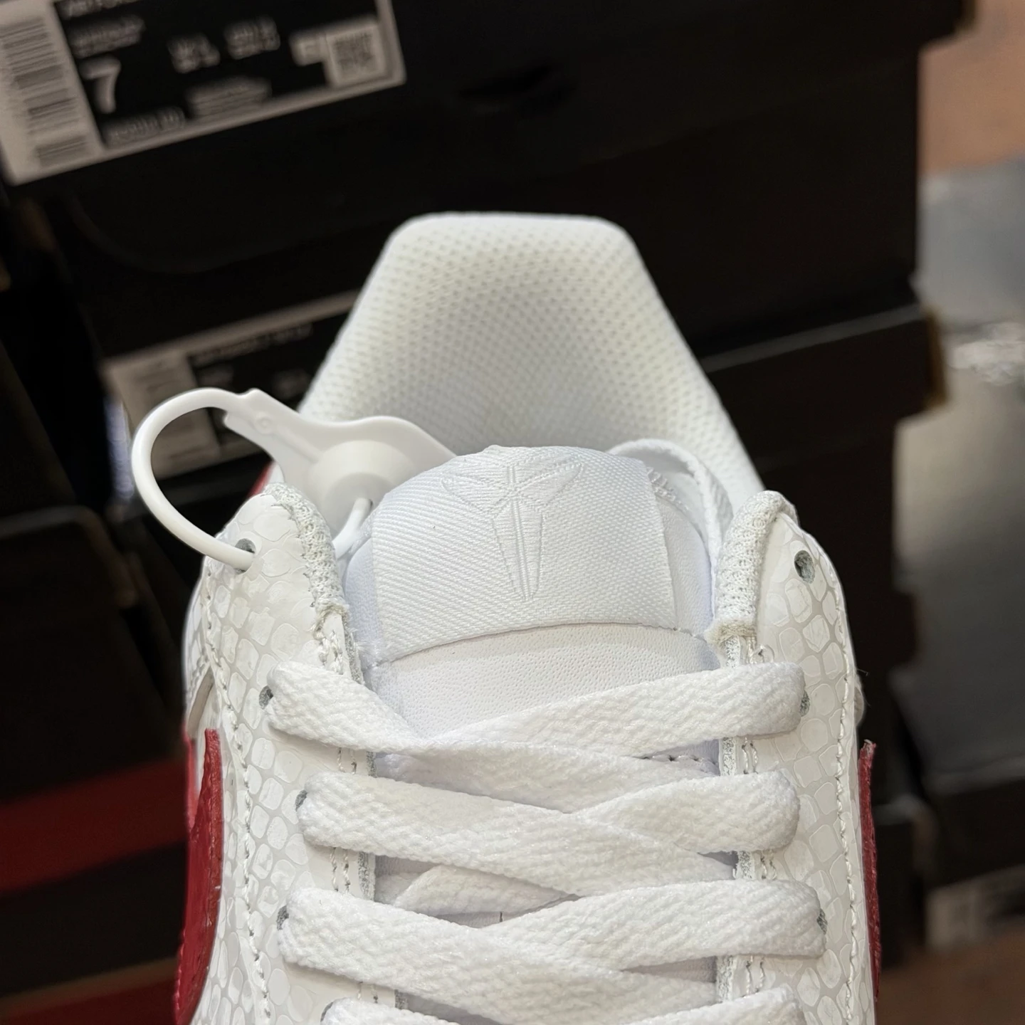 Nike Air Force 1 Low Mamba Edition Sneakers – White, Silver & Red Snakeskin
