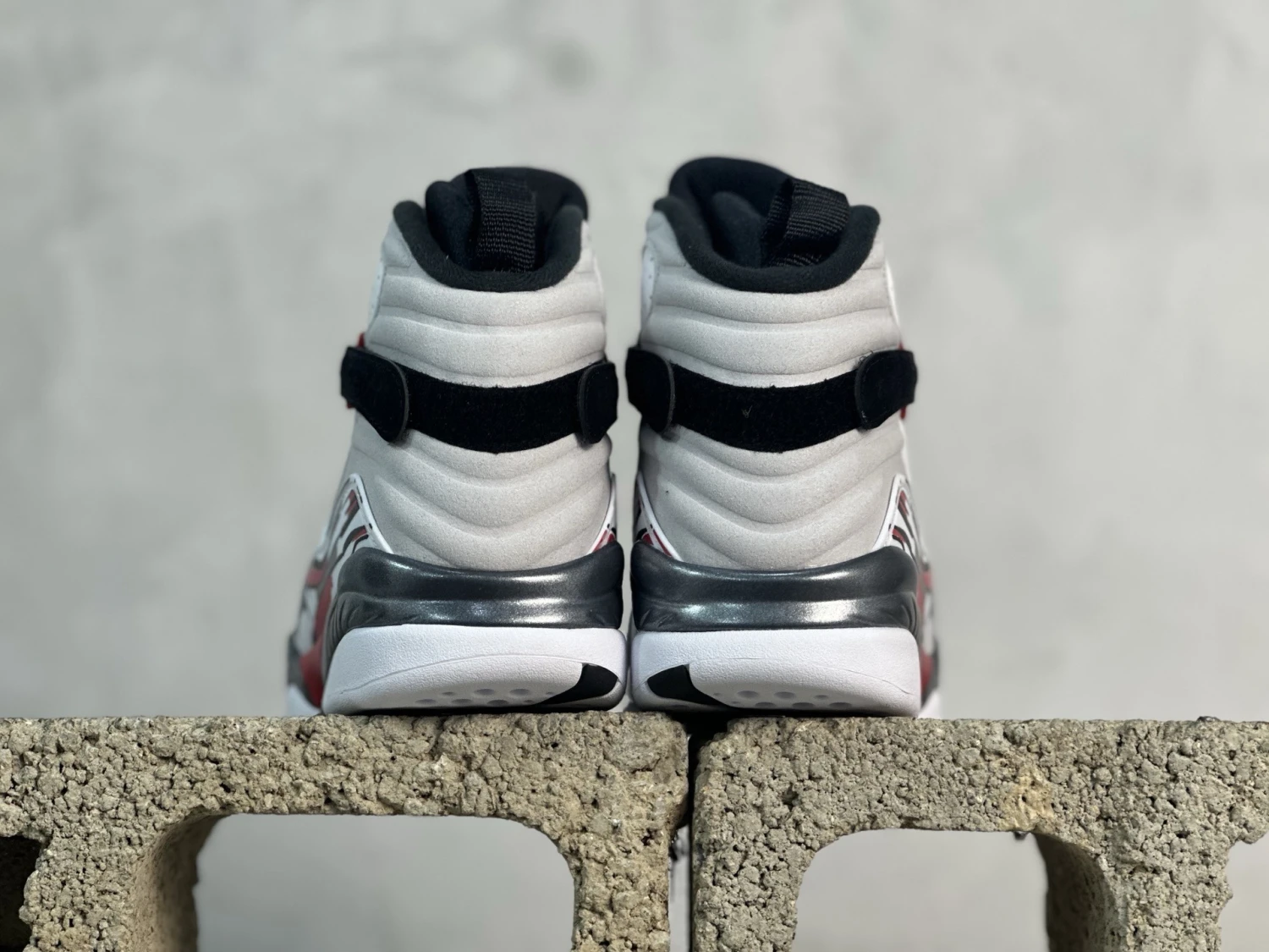 Air Jordan 8 Retro "White True Red" Kids Sneakers – White/True Red/Black