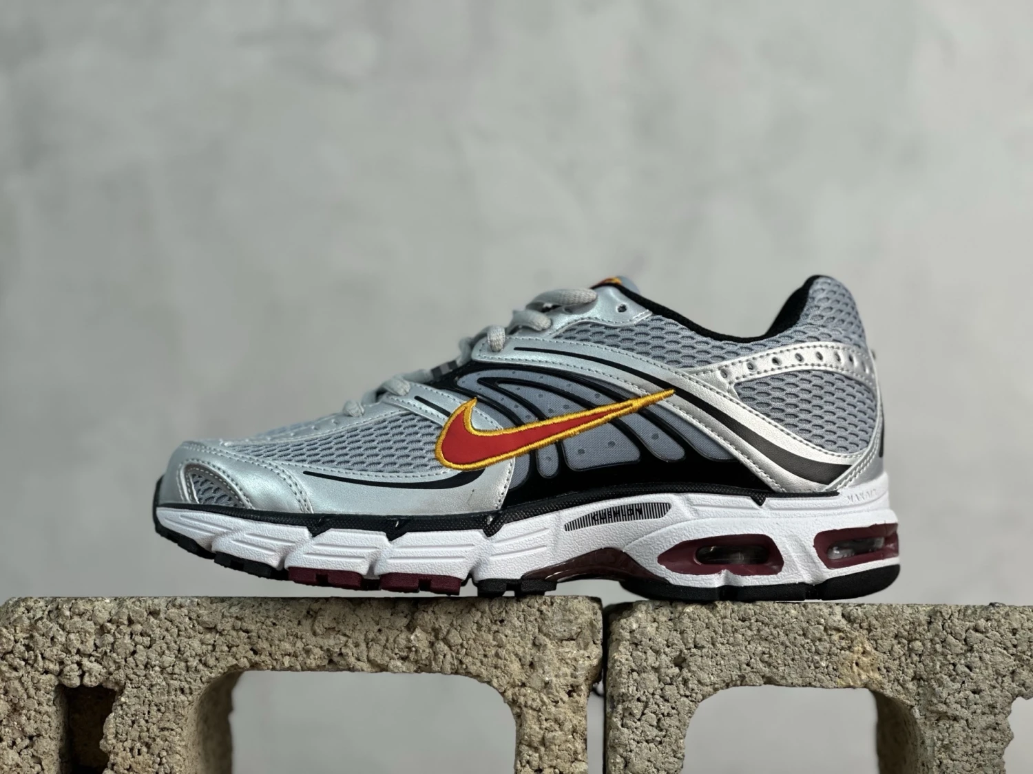 Nike Air Max Moto 2K – Metallic Silver, Black, Red & Yellow