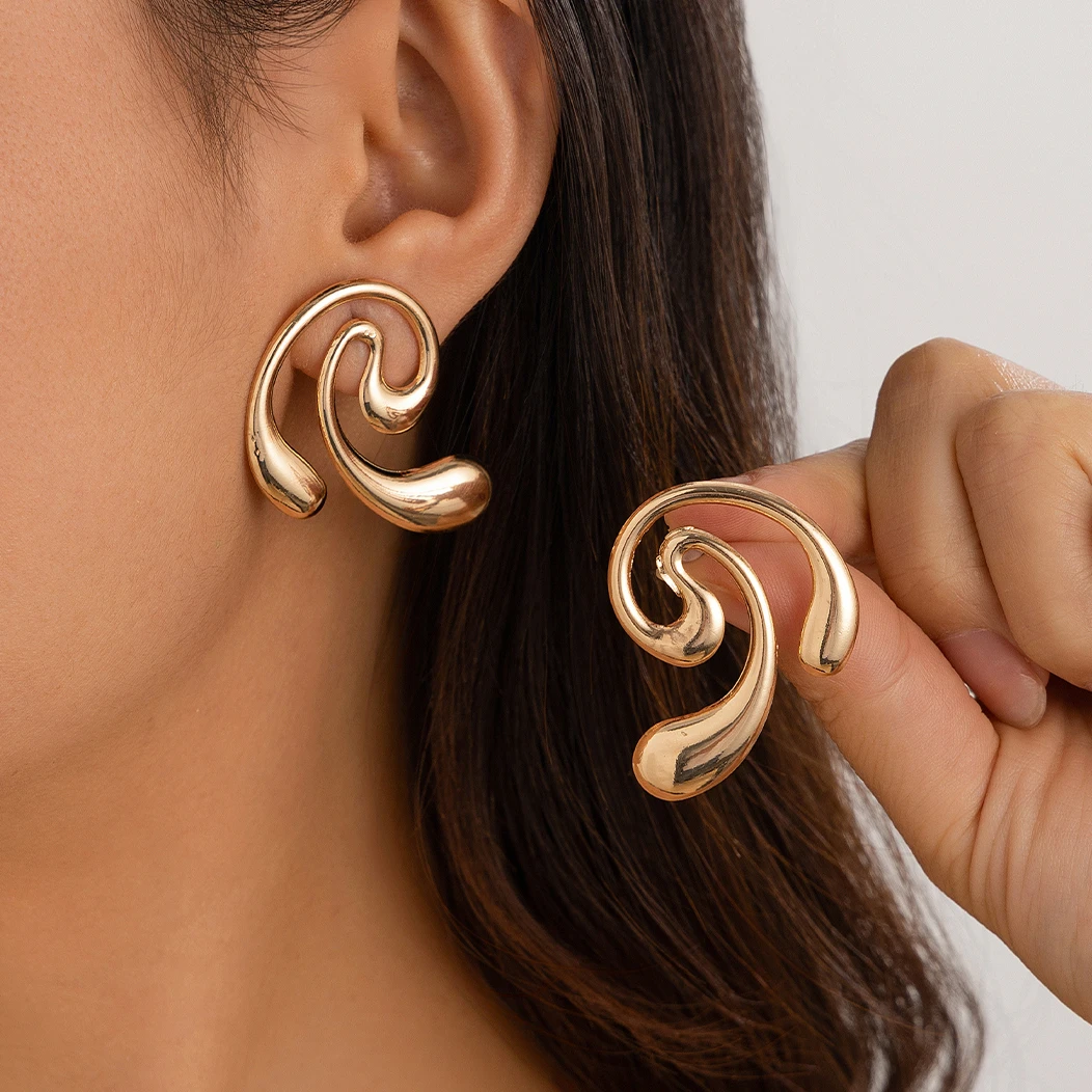 Geometric Hollow Stud Earrings