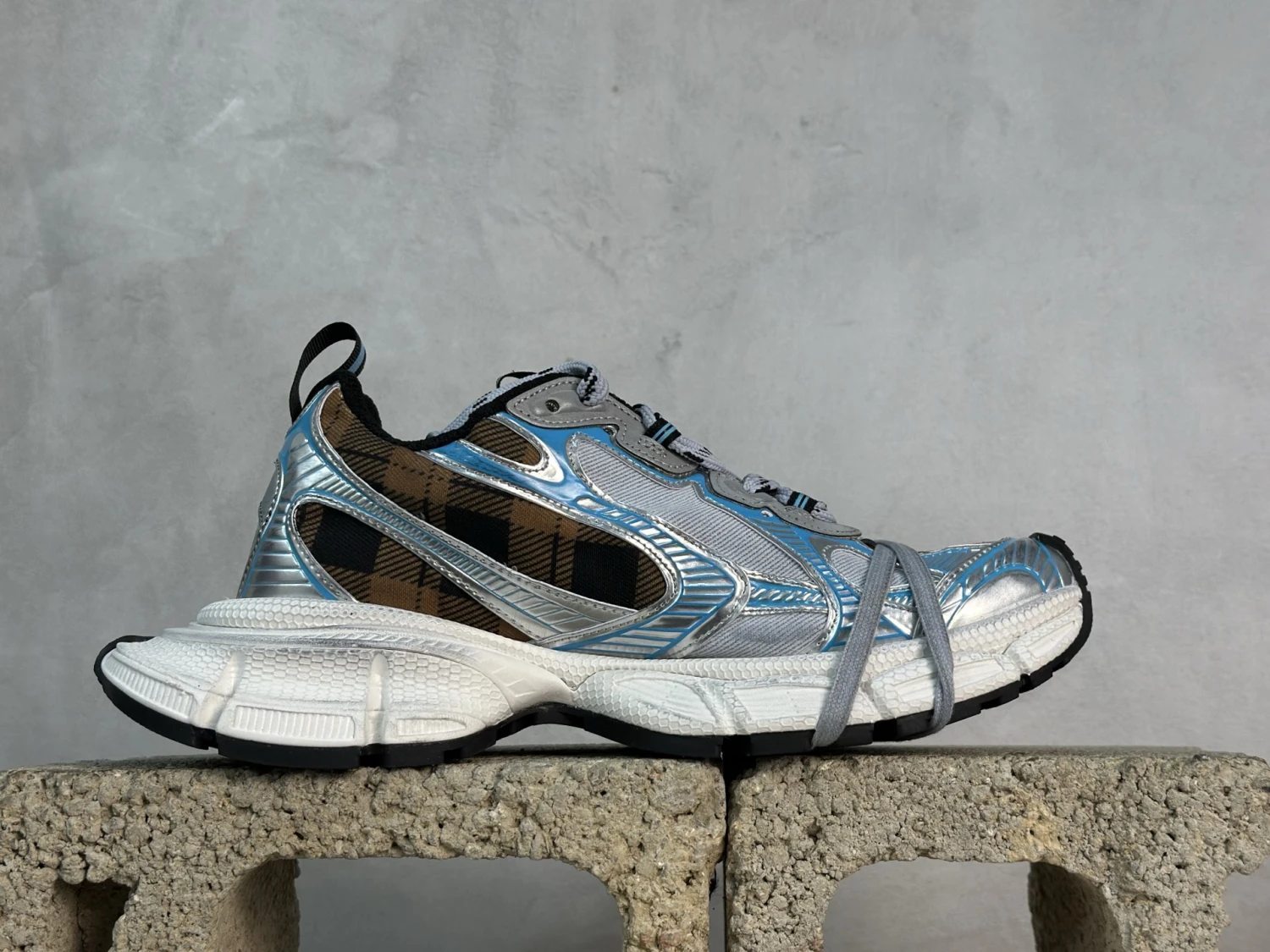 Balenciaga Runner Sneaker – Sky Blue Check Edition