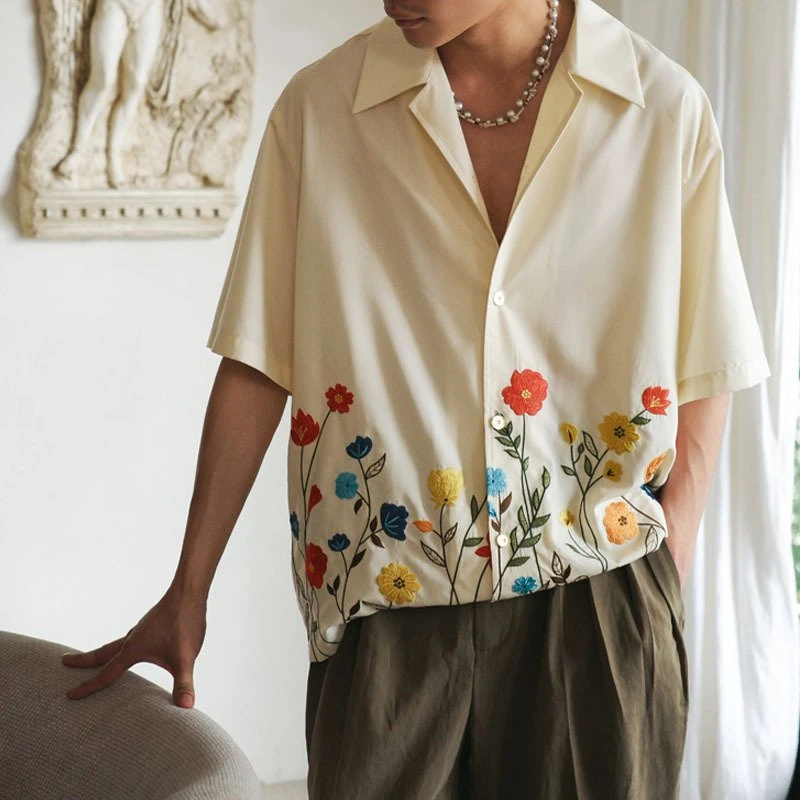 Men's Hawaiian Shirt – Casual Floral Short-Sleeved Vacation Top
