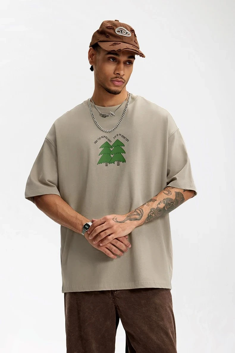 Heavyweight Oversized Pine Tree Puff Print T-Shirt