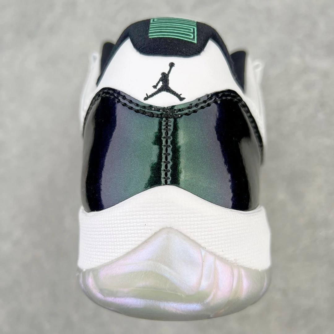 Air Jordan 11 Low "White, Midnight Navy & Mint Green" Premium Sneakers