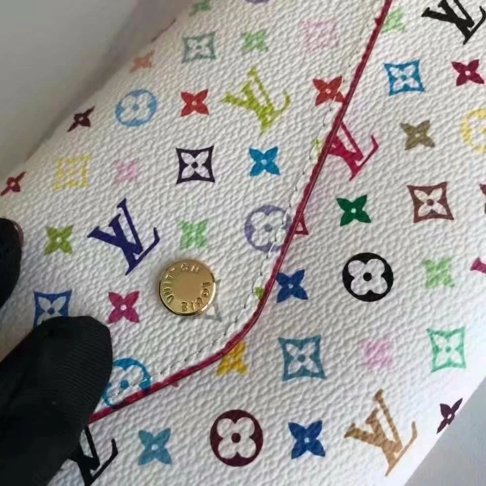 Louis Vuitton Sarah Wallet in White Monogram Multicolore Canvas