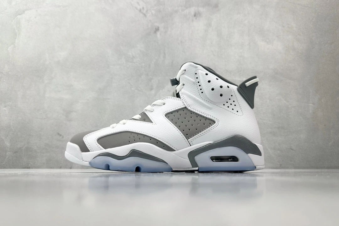 Air Jordan 6 "White Cool Grey" Premium Basketball Sneakers