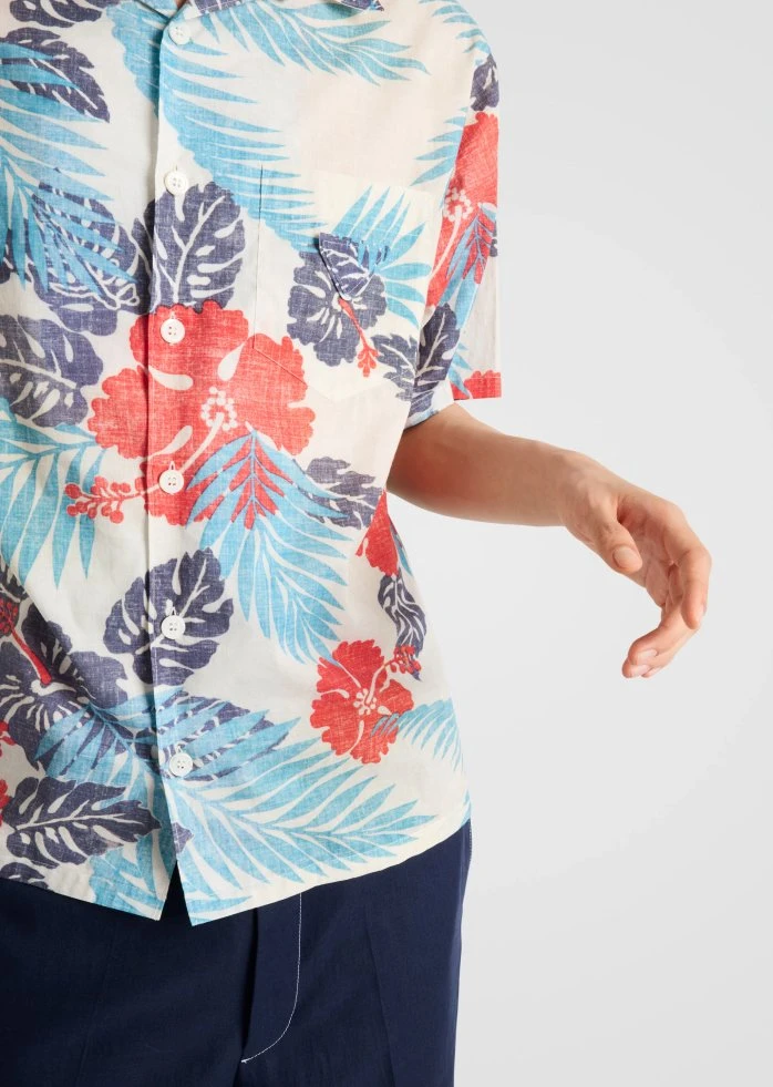 Prada Cotton Batista Ibiscus Shirt