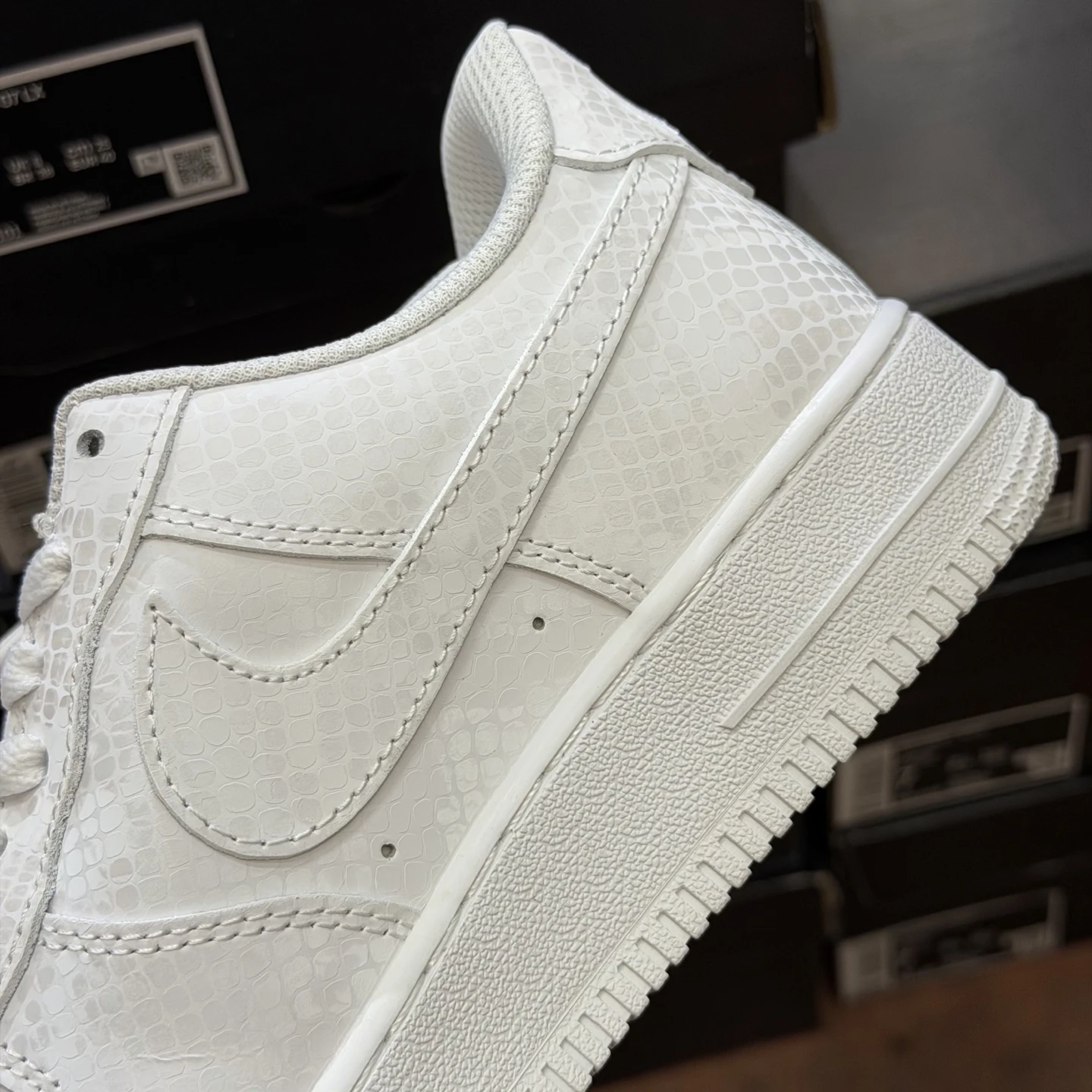 Nike Air Force 1 Low Mamba Edition Sneakers – Triple White Snakeskin