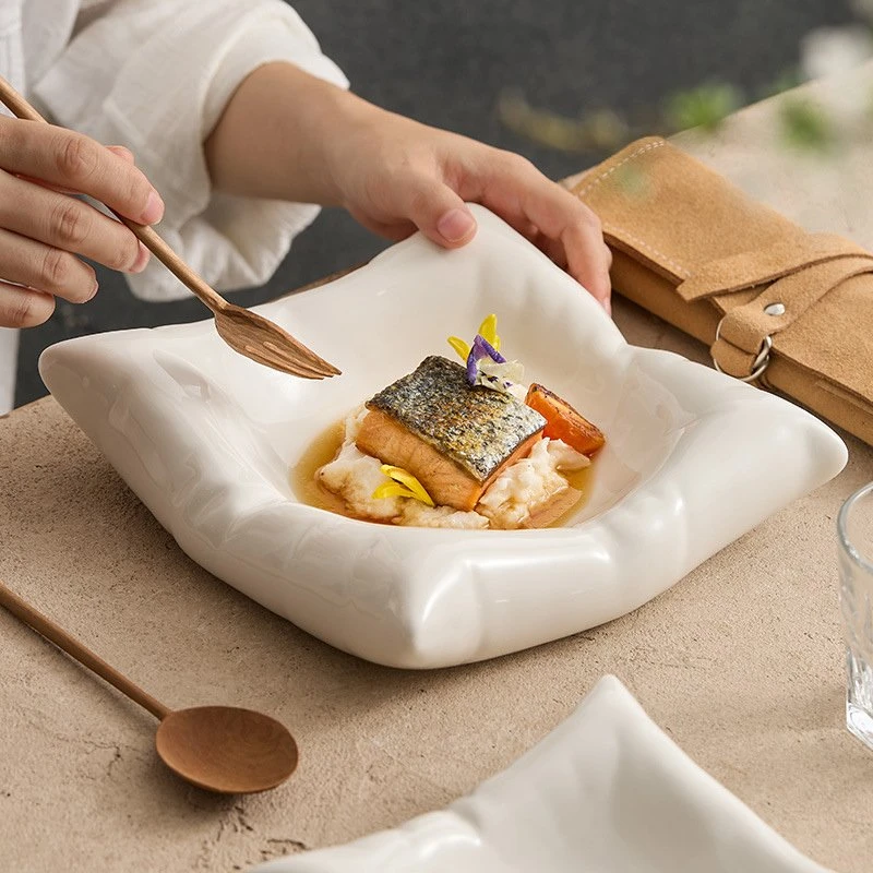 Elegant Ceramic Square Dessert Plate