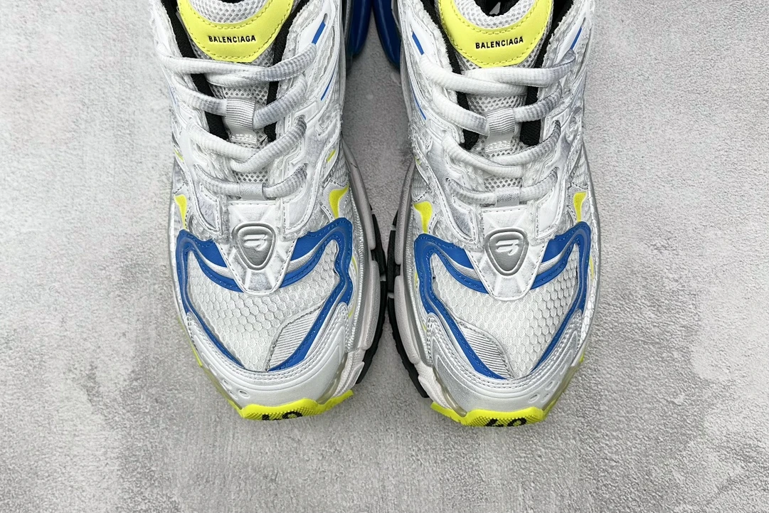 Balenciaga Runner White Blue Volt Yellow Designer Sneaker