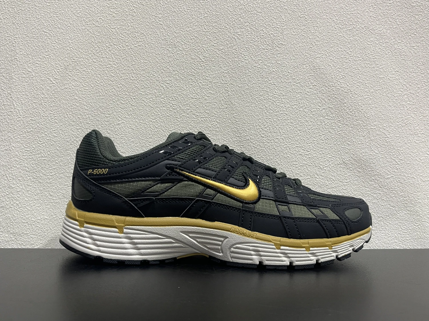 Nike Bomberman Series Sneakers – Dark Olive Green, Black & Metallic Gold