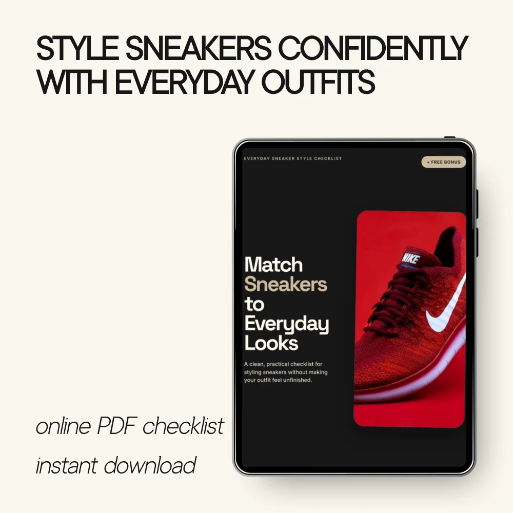 Match Sneakers to Everyday Looks Checklist | what sneakers go with everyday looks | Everyday Outfit Styling Guide Digital Download