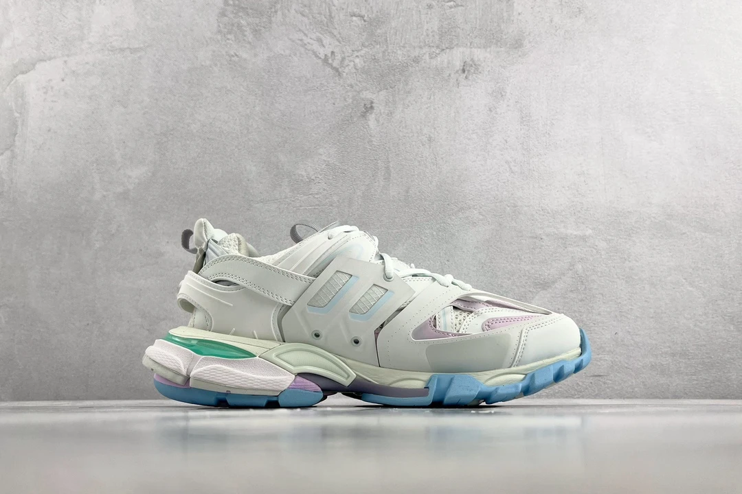 Balenciaga Track Sneaker – White, Ice Blue & Lavender Edition