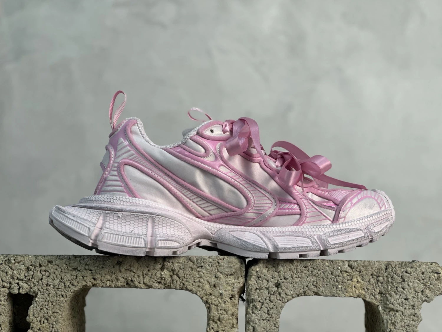 Balenciaga Couture Ribbon Runner Sneaker – Blush Pink Satin Edition