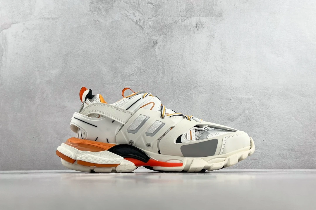 Balenciaga Track Sneaker – White, Grey & Orange Edition