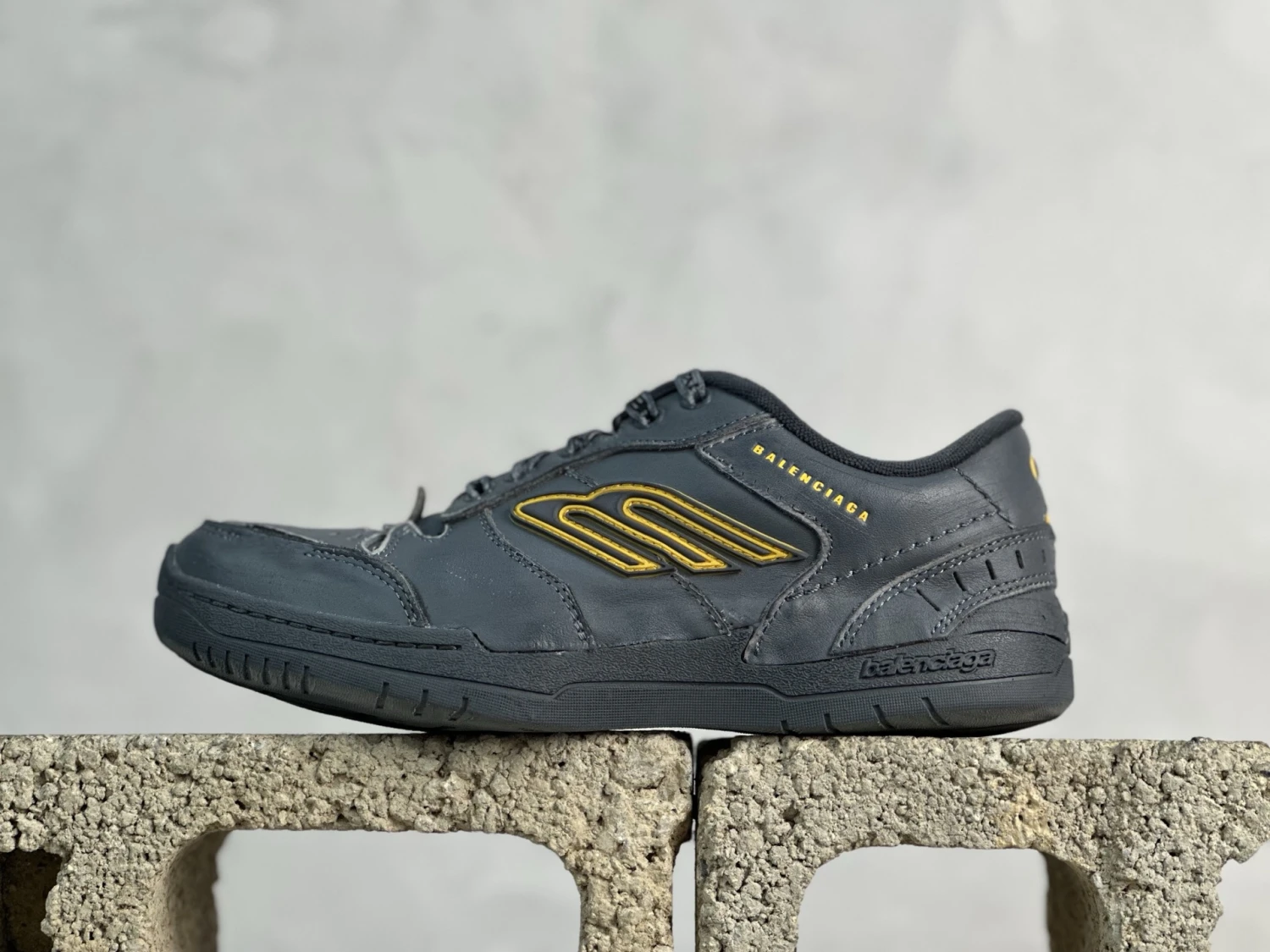 Balenciaga Circuit Charcoal Grey Yellow Luxury Designer Sneaker