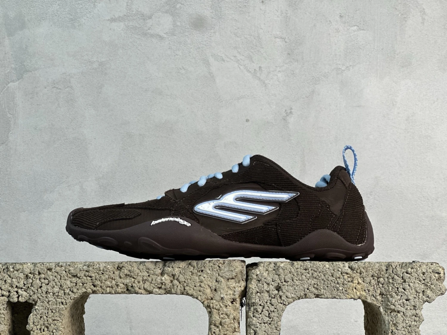 Balenciaga Black & Ice Blue Designer Runner Sneakers