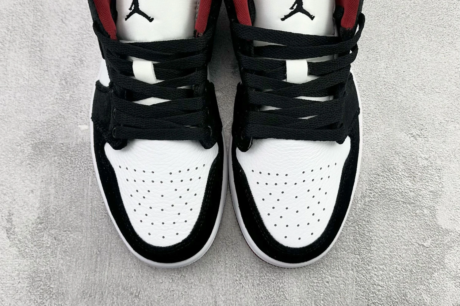 Jordan Low Black, White & Burgundy Sneaker
