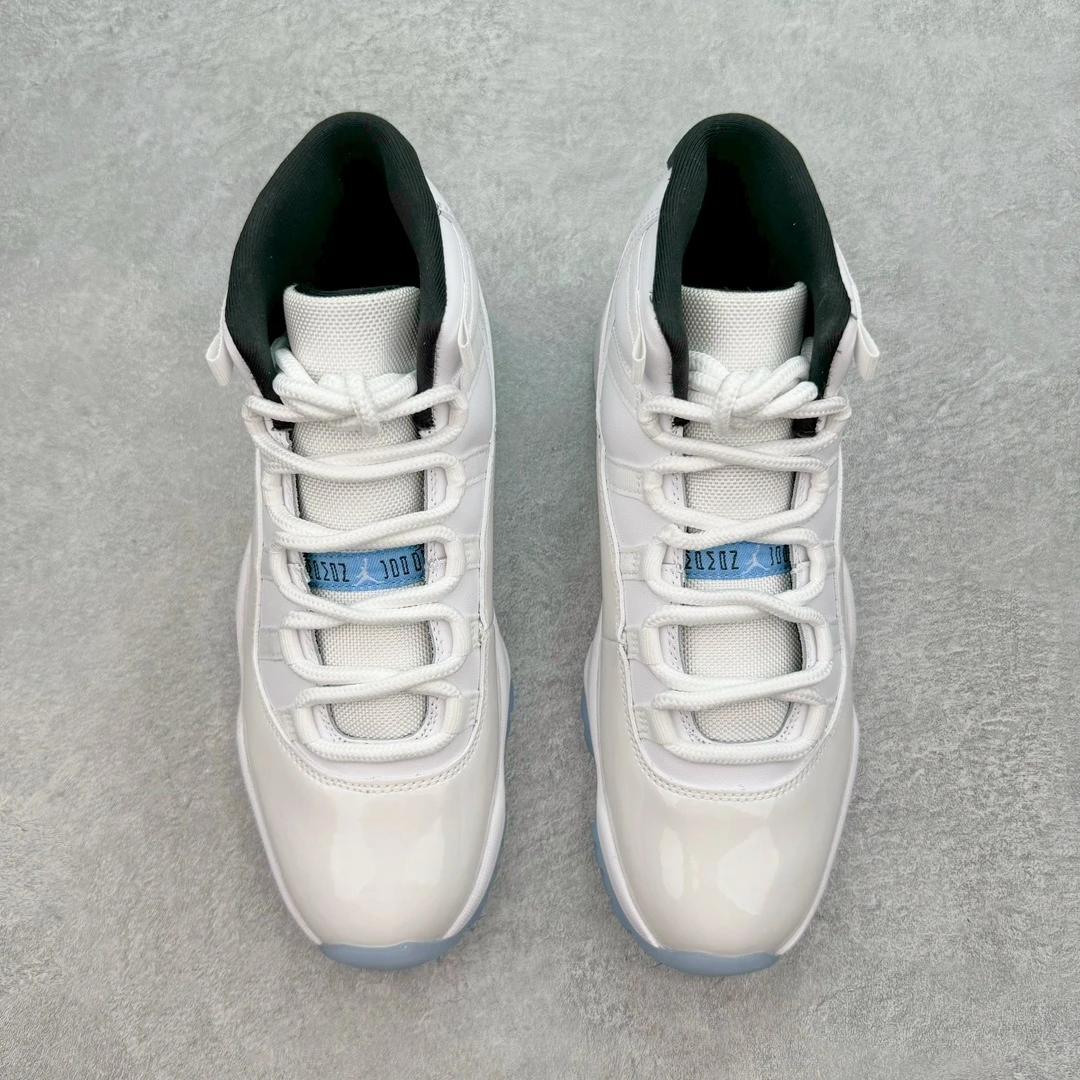 Air Jordan 11 Low "White, Black & Ice Blue" Premium Sneakers