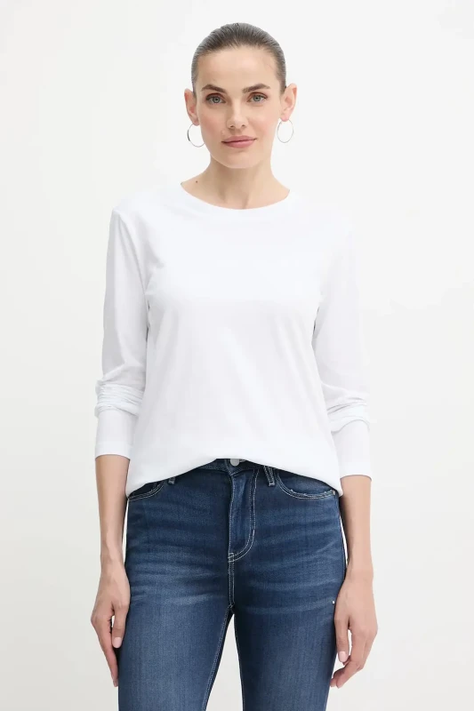 Armani Exchange Women's White Long Sleeve T-shirt - Fall/Winter Collection