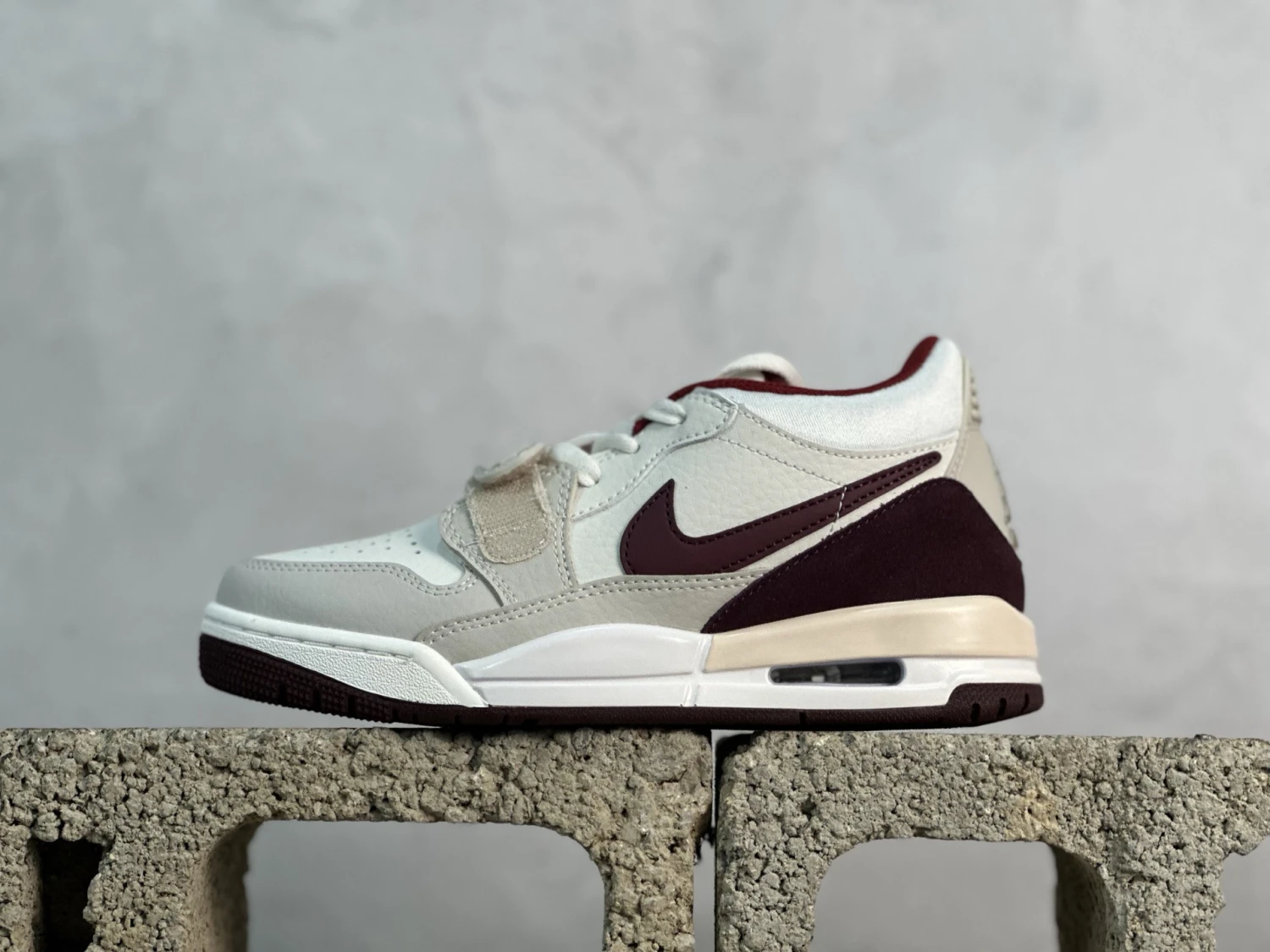 Air Jordan Legacy 312 Low "White, Light Grey & Burgundy" Premium Sneakers