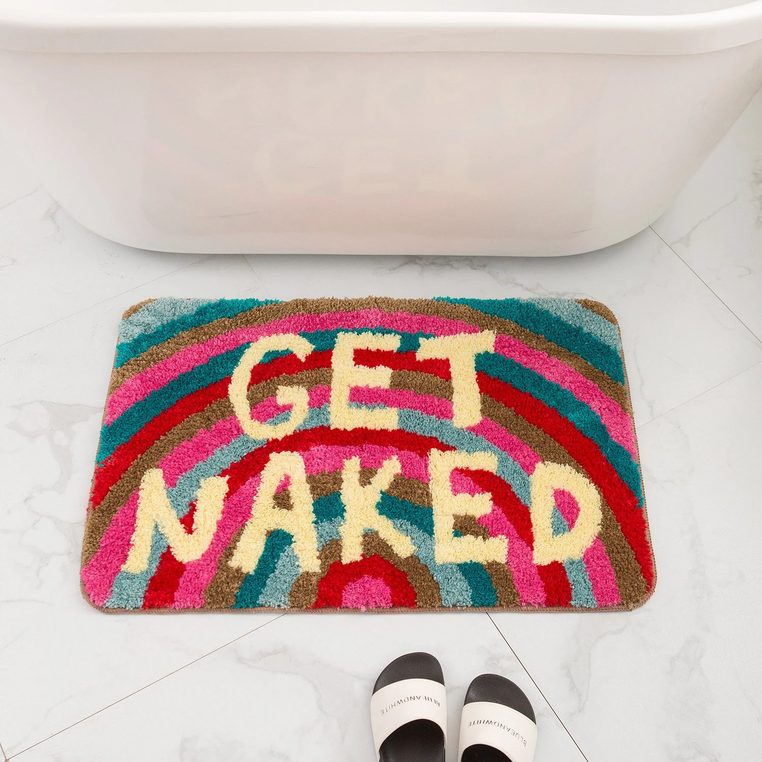 Rainbow Get Naked Bath Mat