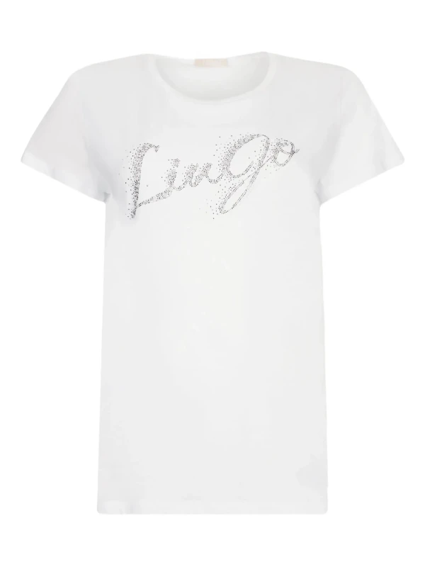 Liu Jo Women's White Cotton T-Shirt with Printed Design