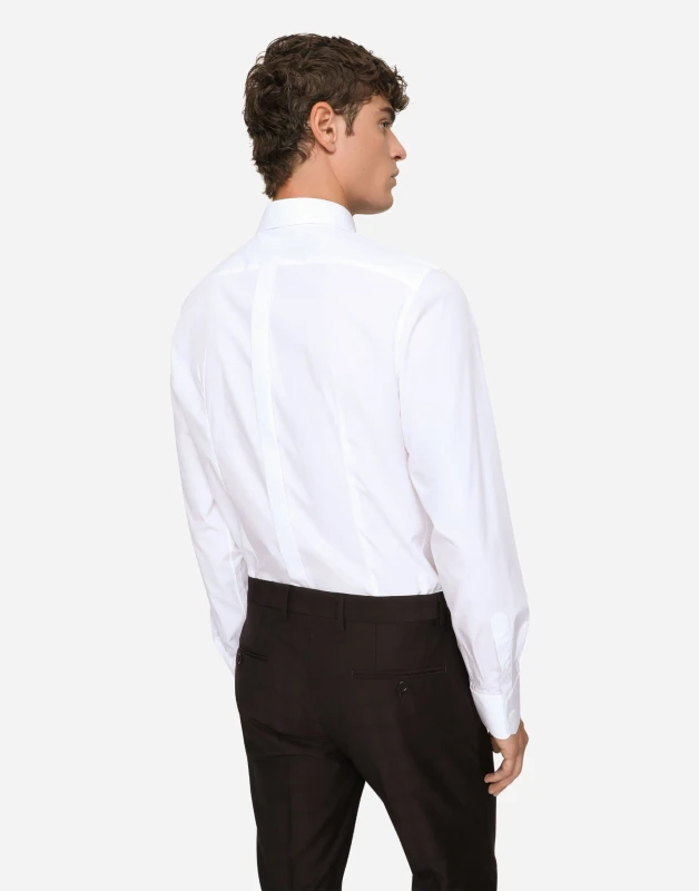 Dolce & Gabbana GOLD Slim Fit White Cotton Shirt
