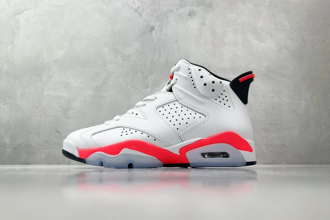 Air Jordan 6 "White Infrared" Premium Basketball Sneakers
