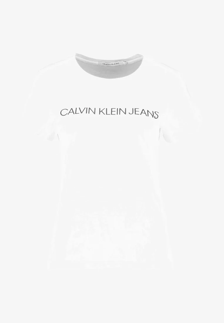 Calvin Klein Jeans Women's White Printed Cotton T-Shirt – Fall/Winter Essential
