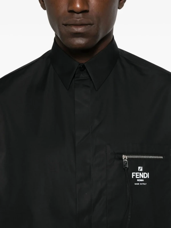 Fendi Black Zip-Pocket Shirt