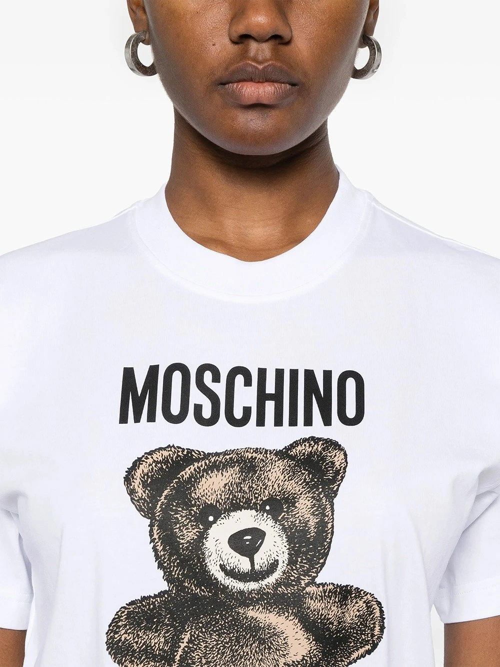 Moschino Maxi Bear Print Cotton T-Shirt