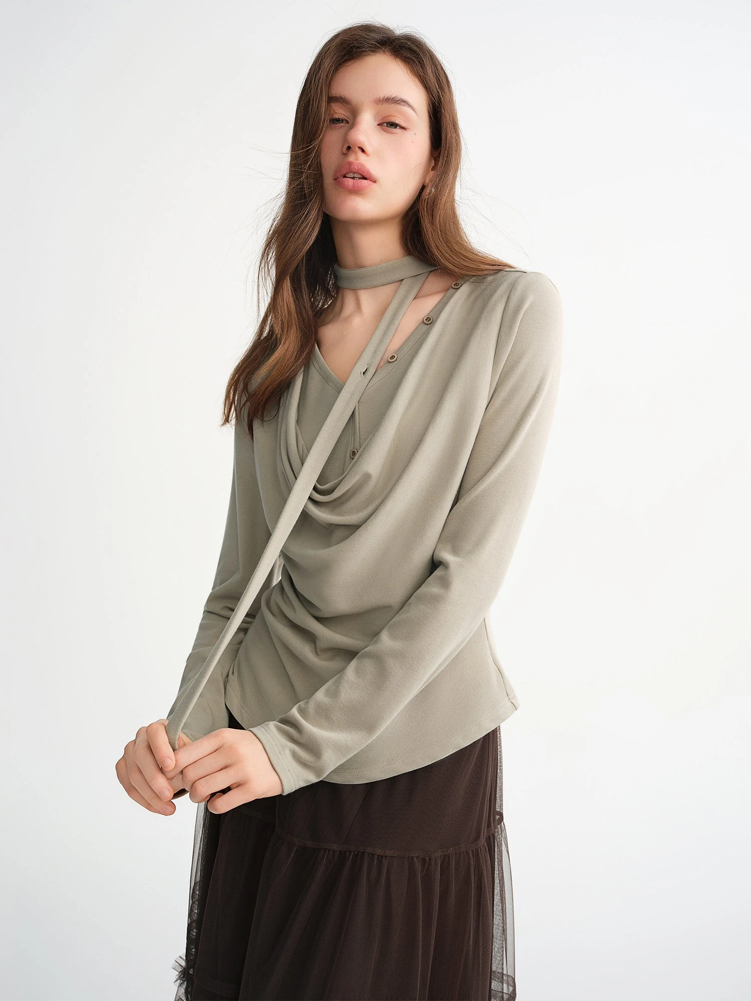 Plus-Size Layered Art Long-Sleeve T-Shirt