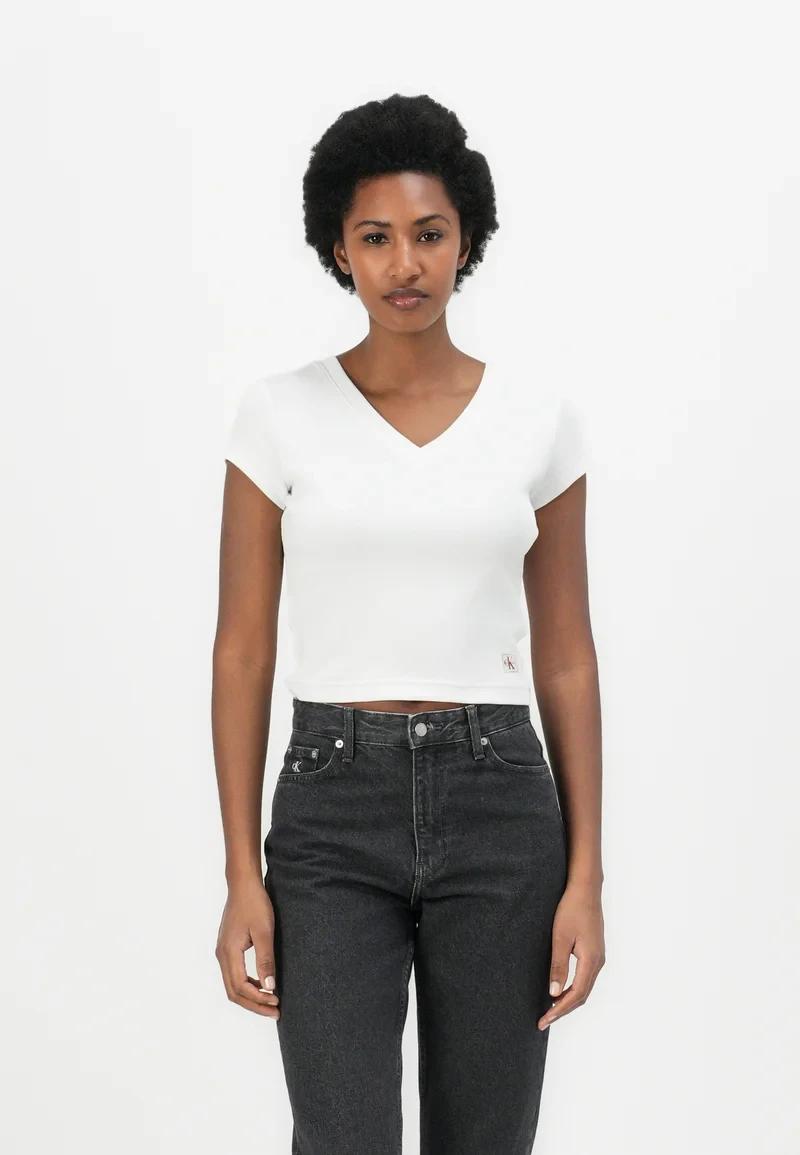 Calvin Klein Jeans Women’s White V-Neck T-Shirt