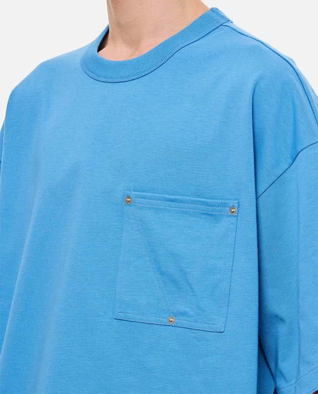 Bottega Veneta Oversized Cotton Jersey T-Shirt with Studded Pocket