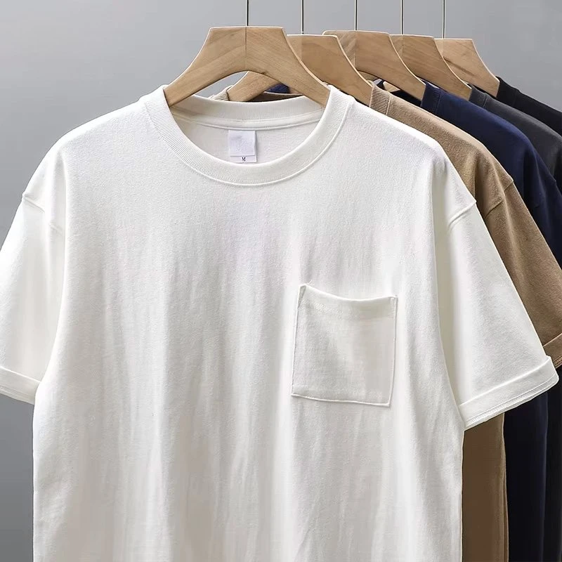 Men's 320gsm Heavyweight Vintage Cotton T-Shirt – Casual Short Sleeve Tee