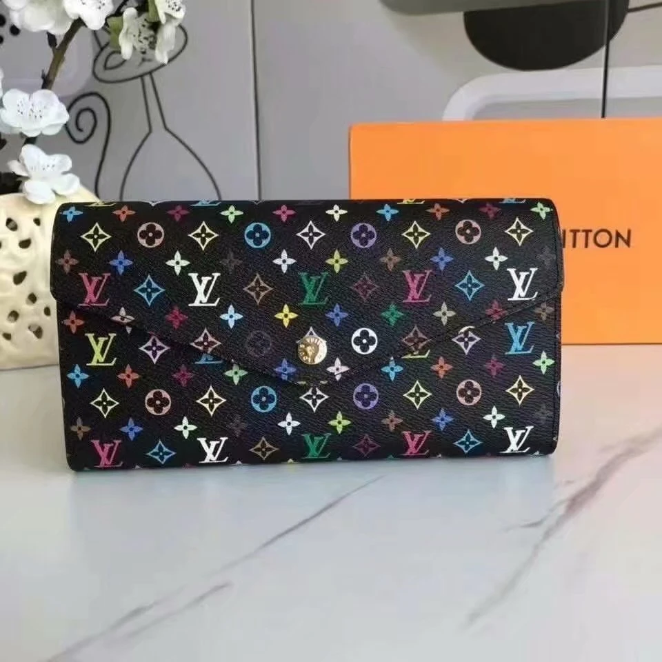 Louis Vuitton Sarah Wallet in Black Monogram Multicolore Canvas