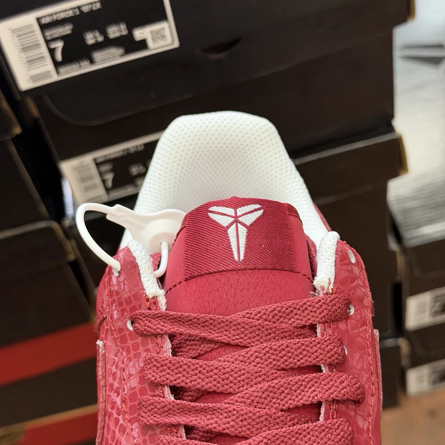 Nike Air Force 1 Low Mamba Edition Sneakers – Burgundy Red & White Snakeskin