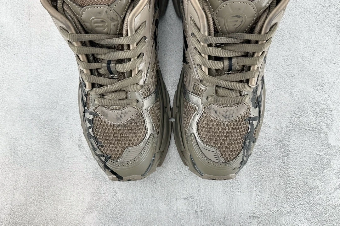 Balenciaga 3XL Washed Taupe Distressed Designer Sneaker