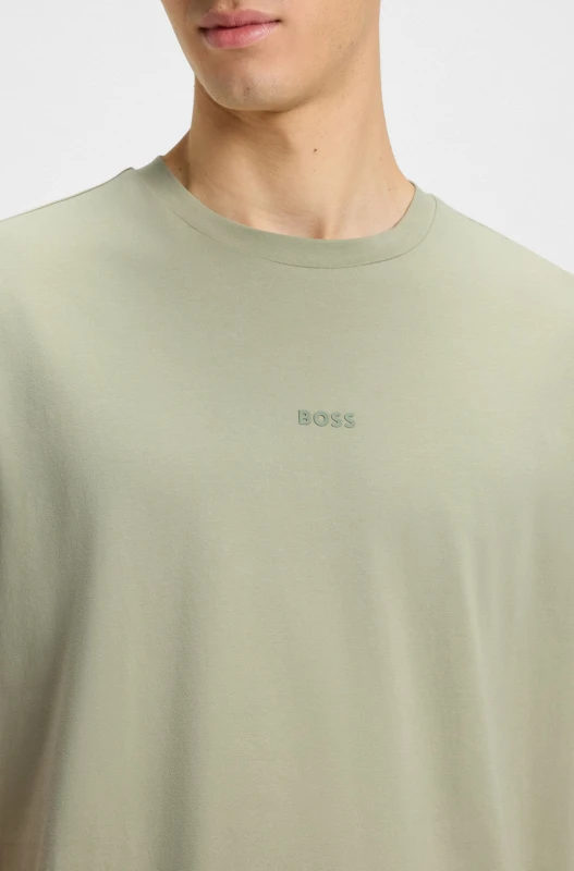 Boss Men's White Cotton Blend T-Shirt - Stylish Comfort