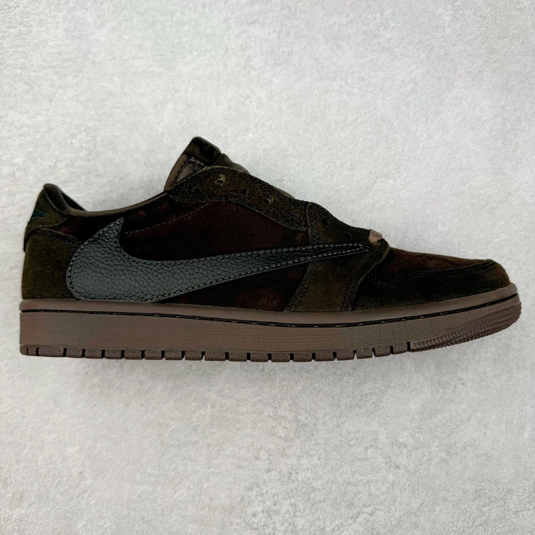 Travis Scott x Air Jordan 1 Low Velvet Brown Sneakers – Dark Brown