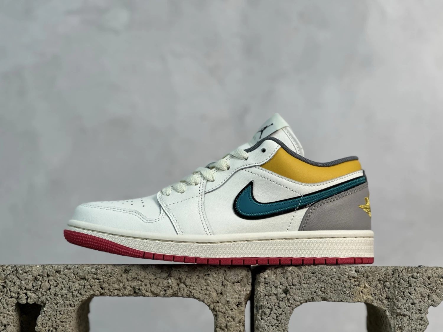 Air Jordan Low – Sail White, Mustard Yellow & Teal Sneakers